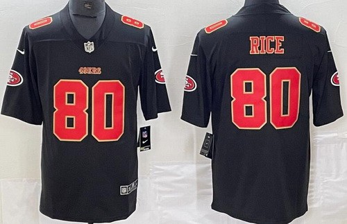 Men's San Francisco 49ers #80 Jerry Rice Limited Black Fashion Vapor Jersey