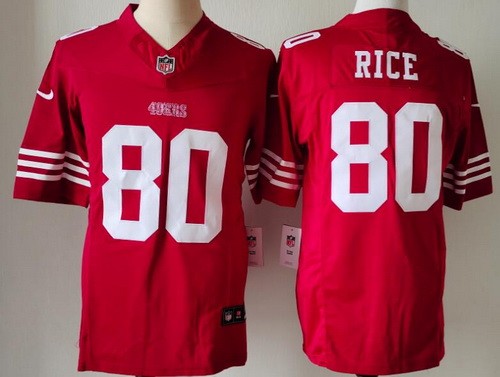 Men's San Francisco 49ers #80 Jerry Rice Limited Red FUSE Vapor Jersey