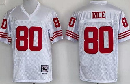 Men's San Francisco 49ers #80 Jerry Rice White Throwback Jersey