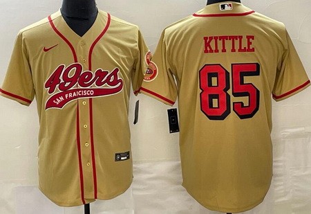 Men's San Francisco 49ers #85 George Kittle Gold Alternate Baseball Jersey