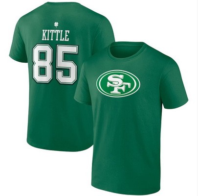 Men's San Francisco 49ers #85 George Kittle Green St Patrick's Day Icon T-Shirt