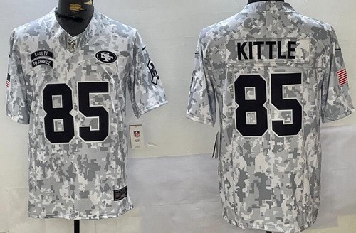 Men's San Francisco 49ers #85 George Kittle Limited Arctic Camo 2024 Salute to Service Jersey