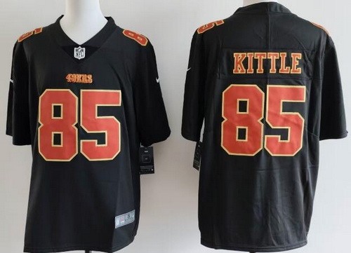 Men's San Francisco 49ers #85 George Kittle Limited Black Fashion Vapor Jersey