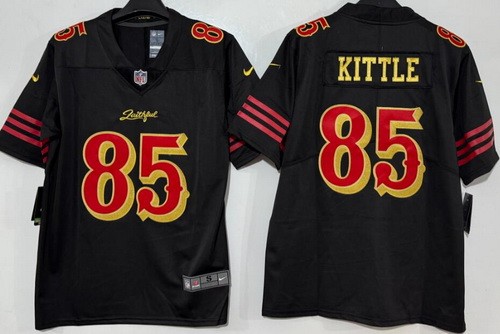Men's San Francisco 49ers #85 George Kittle Limited Black Rivalries Vapor Jersey