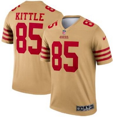 Men's San Francisco 49ers #85 George Kittle Limited Gold Inverted 2022 Vapor Jersey