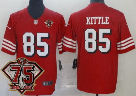 Men's San Francisco 49ers #85 George Kittle Limited Red 75th Anniversary Alternate Vapor Jersey