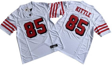 Men's San Francisco 49ers #85 George Kittle Limited White Alternate FUSE Vapor Jersey