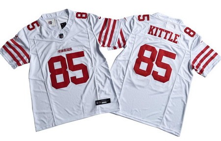 Men's San Francisco 49ers #85 George Kittle Limited White FUSE Vapor Jersey