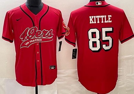 Men's San Francisco 49ers #85 George Kittle Red Alternate Baseball Jersey