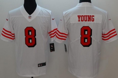 Men's San Francisco 49ers #8 Steve Young Limited White Color Rush Jersey