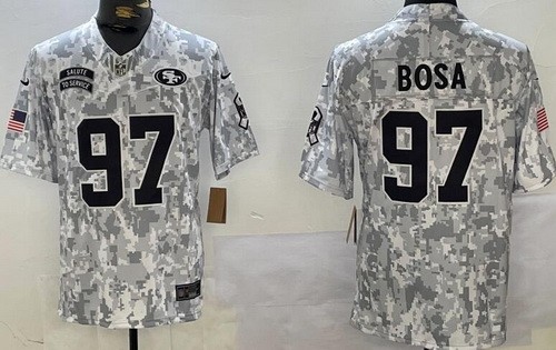 Men's San Francisco 49ers #97 Nick Bosa Limited Arctic Camo 2024 Salute to Service Jersey