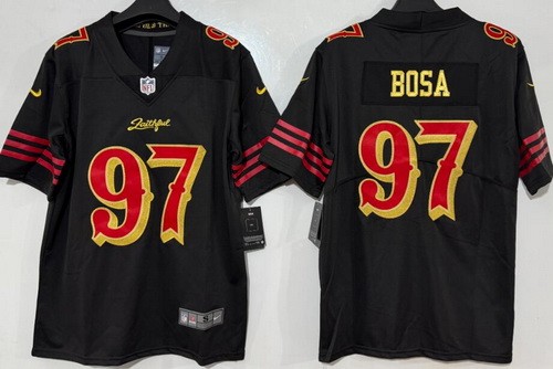 Men's San Francisco 49ers #97 Nick Bosa Limited Black Rivalries Vapor Jersey