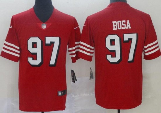 Men's San Francisco 49ers #97 Nick Bosa Limited Red Rush Color Jersey