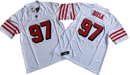 Men's San Francisco 49ers #97 Nick Bosa Limited White Alternate FUSE Vapor Jersey
