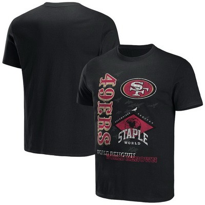 Men's San Francisco 49ers Black NFL x Staple World Renowned T Shirt