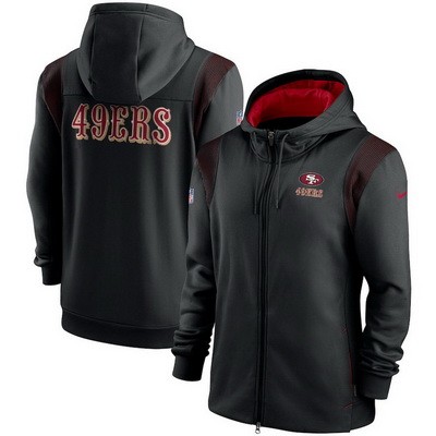 Men's San Francisco 49ers Black Performance Sideline Lockup Full Zip Hoodie