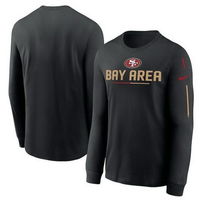 Men's San Francisco 49ers Black Team Slogan Long Sleeve T Shirt