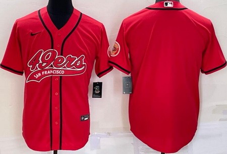 Men's San Francisco 49ers Blank Red Baseball Jersey