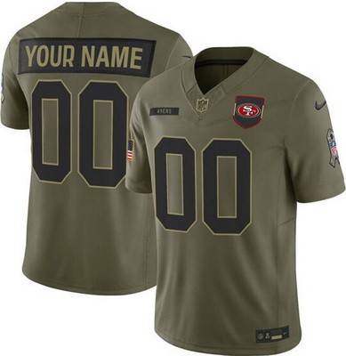 Men's San Francisco 49ers Custom Limited Green 2025 Salute To Service Jersey