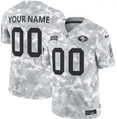Men's San Francisco 49ers Customized Limited Arctic Camo 2024 Salute to Service Jersey