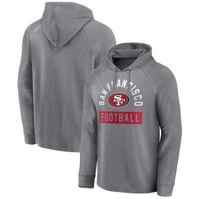 Men's San Francisco 49ers Gray No Time Off Raglan Pullover Hoodie