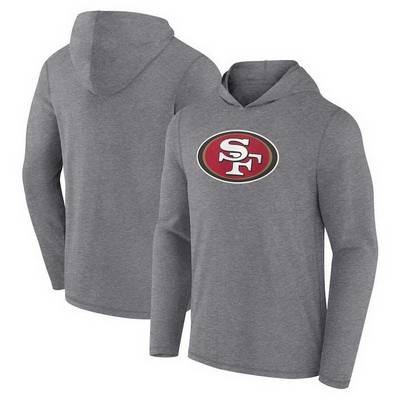 Men's San Francisco 49ers Gray Primary Logo Long Sleeve T Shirt Hoodie