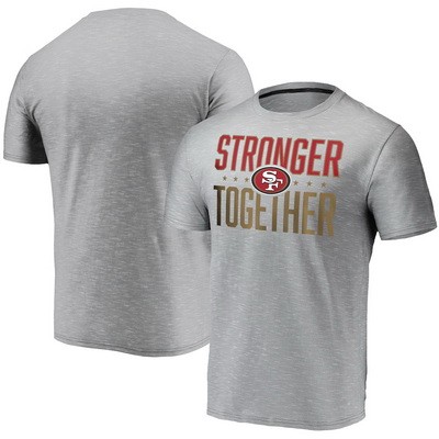 Men's San Francisco 49ers Heather Charcoal Stronger Together Printed T-Shirt 0785