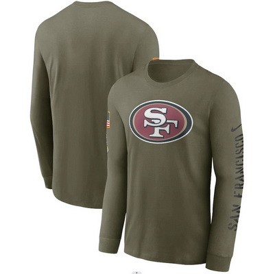 Men's San Francisco 49ers Olive 2022 Salute To Service Long Sleeve T Shirt