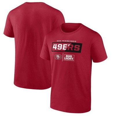 Men's San Francisco 49ers Red NFL x Bud Light T Shirt