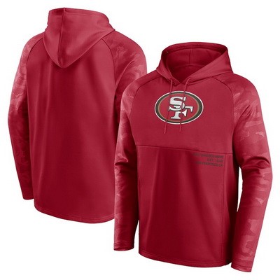 Men's San Francisco 49ers Red Shade Defender Raglan Pullover Hoodie