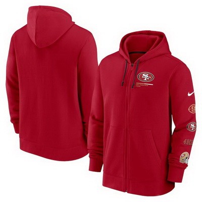 Men's San Francisco 49ers Red Surrey Full Zip Hoodie