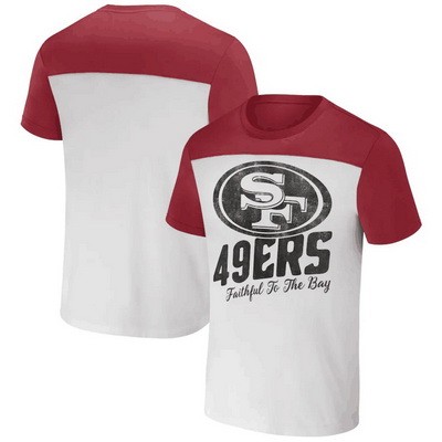 Men's San Francisco 49ers White NFL x Darius Rucker Collection Colorblocked T Shirt