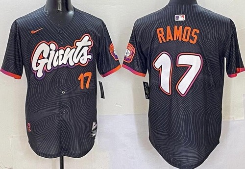 Men's San Francisco Giants #17 Heliot Ramos Black 2025 City Connect Limited Jersey
