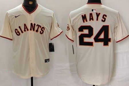 Men's San Francisco Giants #24 Willie Mays Cream Limited Jersey
