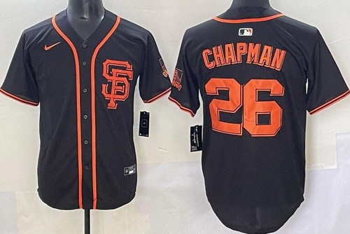 Men's San Francisco Giants #26 Matt Chapman Black Limited Jersey