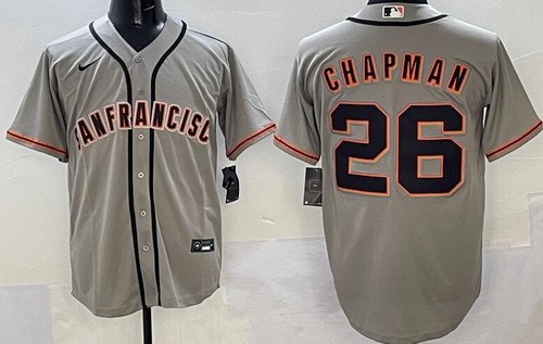 Men's San Francisco Giants #26 Matt Chapman Gray Cool Base Jersey