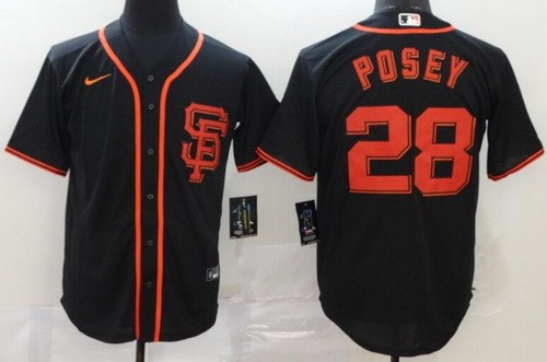 Men's San Francisco Giants #28 Buster Posey Black 2020 Cool Base Jersey