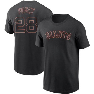 Men's San Francisco Giants #28 Buster Posey Black Printed T Shirt 112137