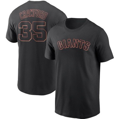 Men's San Francisco Giants #35 Brandon Crawford Black Printed T Shirt 112316
