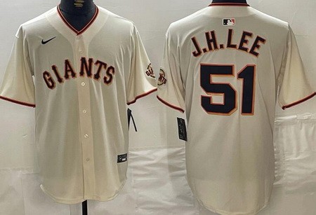Men's San Francisco Giants #51 Jung Hoo Lee Cream Limited Jersey