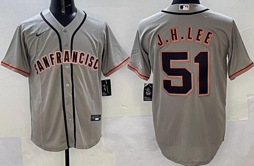 Men's San Francisco Giants #51 Jung Hoo Lee Gray Cool Base Jersey