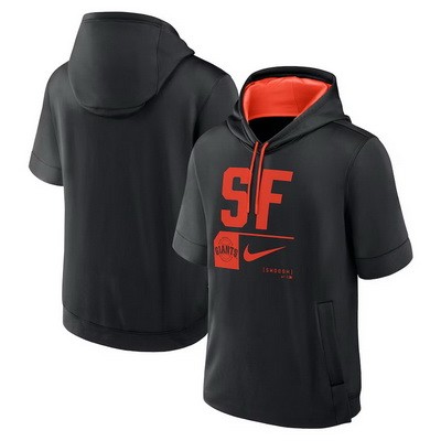 Men's San Francisco Giants Black Tri Code Lockup Short Sleeve Pullover Hoodie