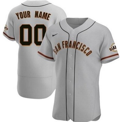 Men's San Francisco Giants Customized Gray Authentic Jersey