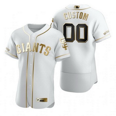 Men's San Francisco Giants Customized White Gold 2020 FlexBase Jersey