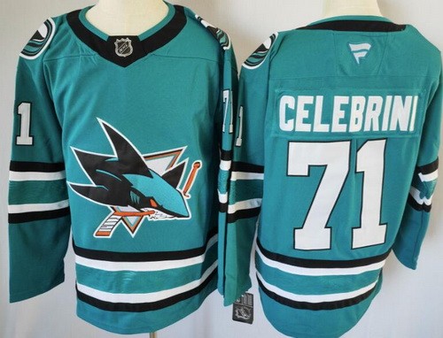Men's San Jose Sharks #71 Macklin Celebrini Teal Authentic Jersey