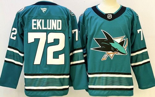 Men's San Jose Sharks #72 William Eklund Teal Authentic Jersey