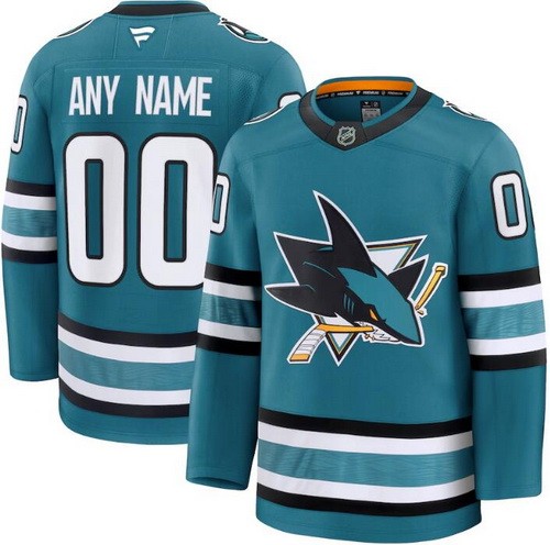 Men's San Jose Sharks Customized Teal Fanatics Authentic Jersey
