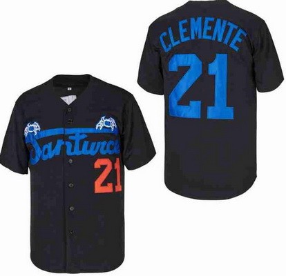 Men's Santurce Crabbers #21 Roberto Clemente Black Baseball Jersey