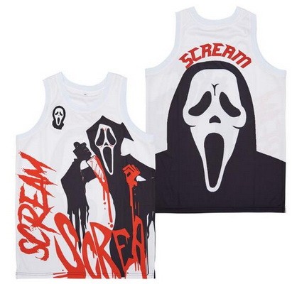 Men's Scream White Basketball Jersey