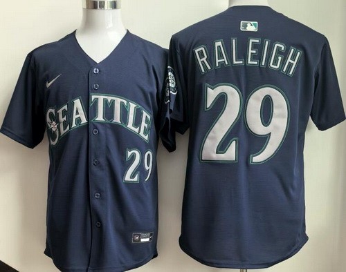 Men's Seattle Mariners #29 Cal Raleigh Navy Limited Jersey